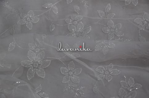 Sequin work, Thread Embroidery on Dyeable Georgette Fabric Dno337843RFD